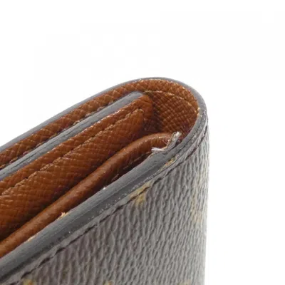 Pre-owned Louis Vuitton Monogram Marron Coated Canvas Long Wallet (bi-fold) ()