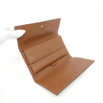 Pre-owned Louis Vuitton Monogram Marron Coated Canvas Long Wallet (bi-fold) ()