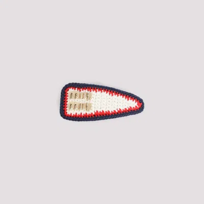 Miu Miu Triangular Textured Crochet Hat In Multi
