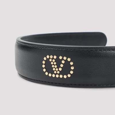 Valentino Garavani Leather Cap With Structured Silhouette In Black
