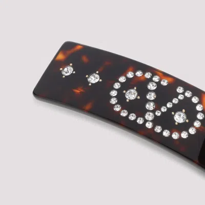 Valentino Garavani Oversized Hair Clip Crystal Embellishments In Black