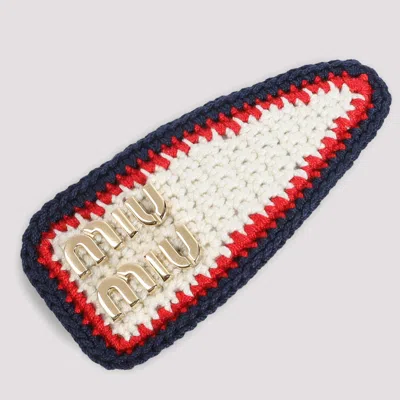 Miu Miu Triangular Textured Crochet Hat In Multi