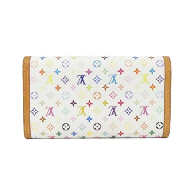 Pre-owned Louis Vuitton Monogram Multicolore White Coated Canvas Long Wallet (bi-fold) ()