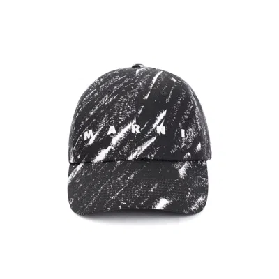 Marni Brim Curve Pattern Print Hats