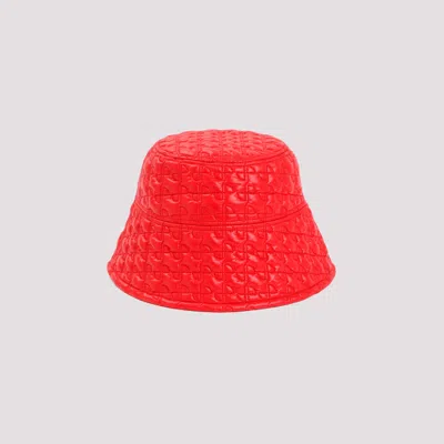 Patou Logo-embroidered Quilted Bucket Hat In Red