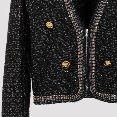 Giambattista Valli Bouclé Sequin-embellished Jacket In Black