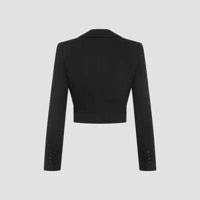 Dolce & Gabbana Short Wool Tailored Jacket In Black