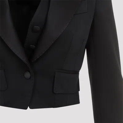 Dolce & Gabbana Short Wool Tailored Jacket In Black
