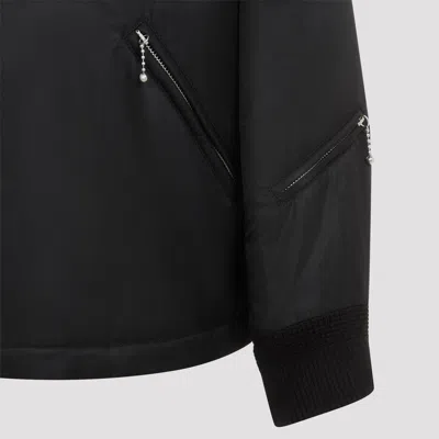 Mm6 Maison Margiela Black Stand-up Ribbed Collar Jacket