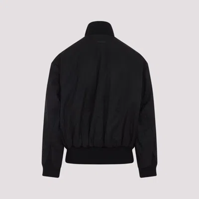 Fear Of God Black Nylon Bomber With High Collar In Black