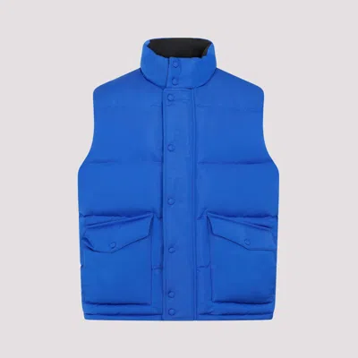 Alexander Mcqueen Man Down Jacket Bright Blue Size 40 Polyester In Blue