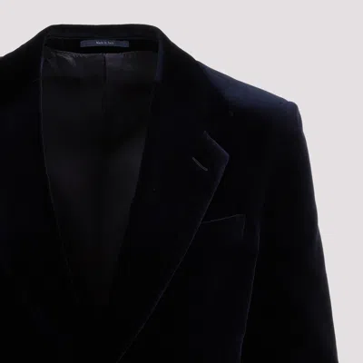 Gucci Men Turned-up Velvet Cuff Blazer In Black