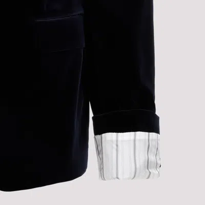 Gucci Men Turned-up Velvet Cuff Blazer In Black