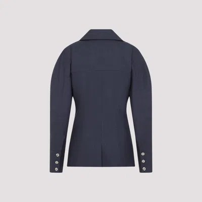 Givenchy Denim Double-breasted Blazer In Blue