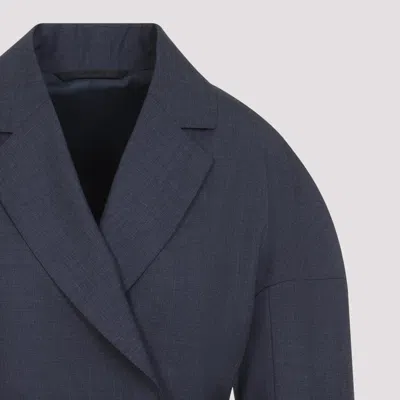Givenchy Denim Double-breasted Blazer In Blue