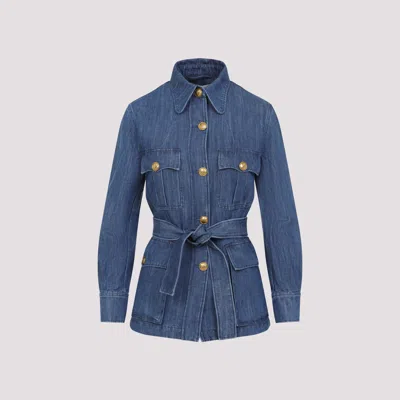 Valentino Garavani Women Solid Sahariana In Denim
