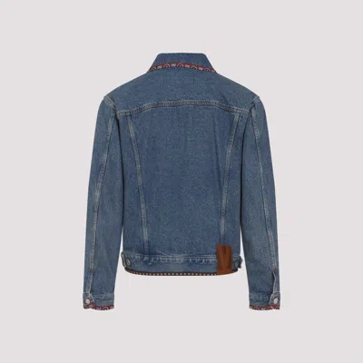Valentino Denim Jackets Embroideries In Blue