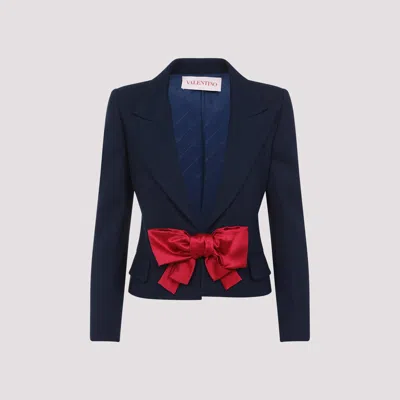 Valentino Tailored Bow-detail Jacket Crafted From Lightweight Viscose