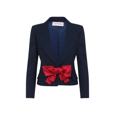 Valentino Tailored Bow-detail Jacket Crafted From Lightweight Viscose