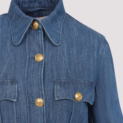Valentino Garavani Women Solid Sahariana In Denim