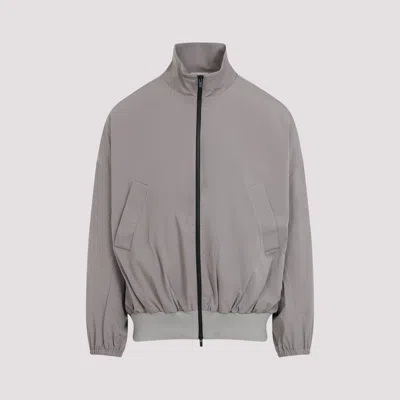 Fear Of God High Neck Track Jacket With Balloon Sleeves In Gray