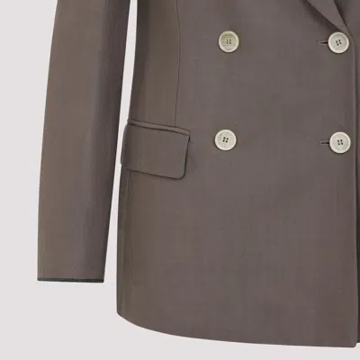 Brunello Cucinelli Cotton And Linen Waistcoat Jackets Beige In Brown