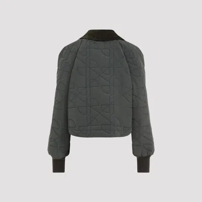 Patou Quilted Velvet Collar Cropped Blouson In Black
