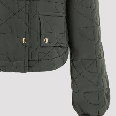 Patou Quilted Velvet Collar Cropped Blouson In Black