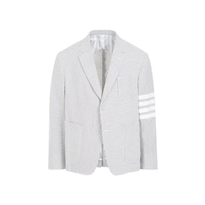 Thom Browne 4-bar Single-breasted Seersucker Blazer