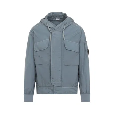 C.p. Company Chrome-r Lens Hooded Jacket In Blue