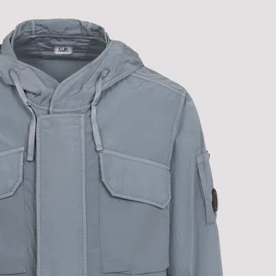 C.p. Company Chrome-r Lens Hooded Jacket In Blue