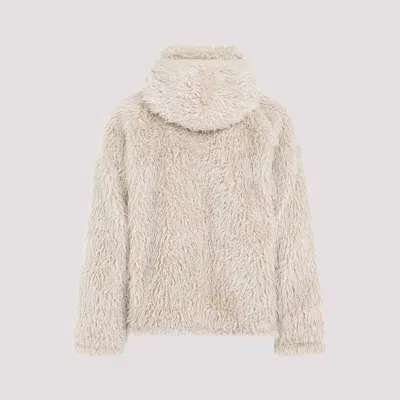 Marni Giacca In Ecopelliccia Con Cappuccio Removibile In Neutral