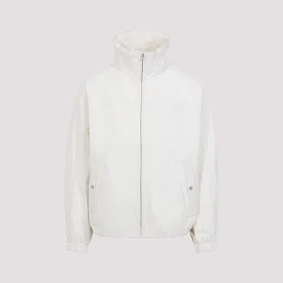 Mordecai High Collar White Jacket With Relaxed Fit