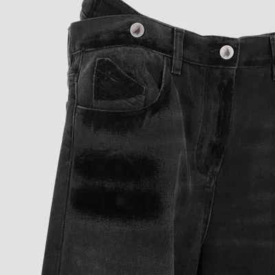 Attico Layered Waist Wide-leg Jeans