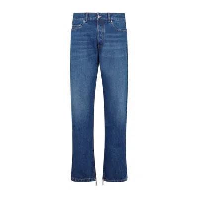 Off-white Indigo Blue Cotton Jeans