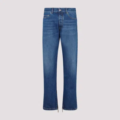 Off-white Indigo Blue Cotton Jeans