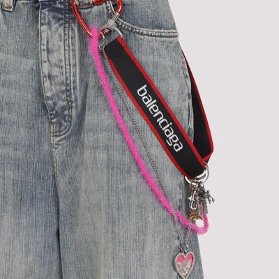 Balenciaga Wide-leg High Waist Jeans With Unique Accessory Chain