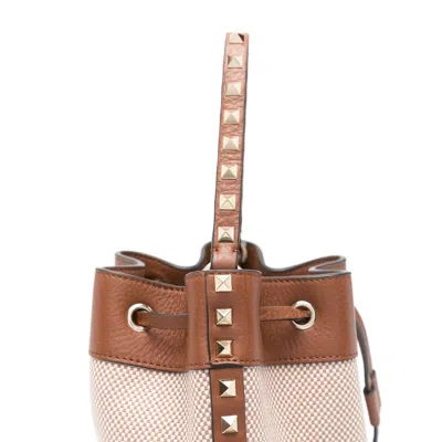 Valentino Studded Detailing Canvas Bucket Bag
