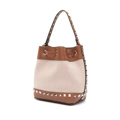 Valentino Studded Detailing Canvas Bucket Bag
