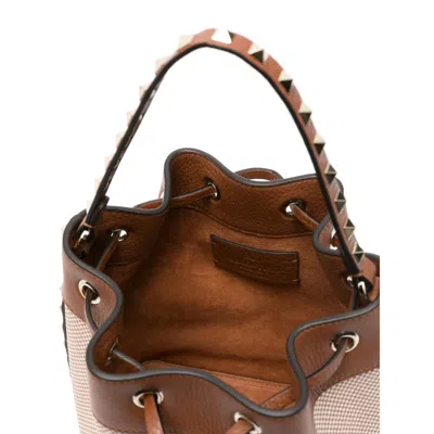 Valentino Studded Detailing Canvas Bucket Bag