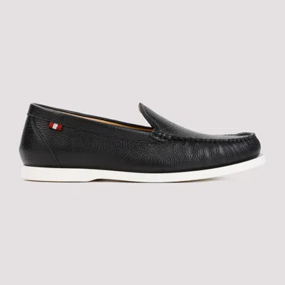 Bally Nadim Leather Loafers Red Strap