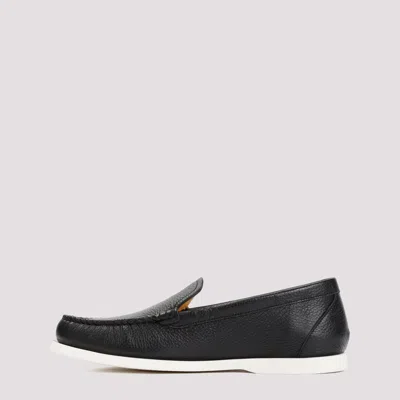 Bally Nadim Leather Loafers Red Strap