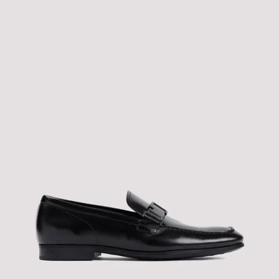 Tod's Double T Buckle Loafers In Brushed Leather