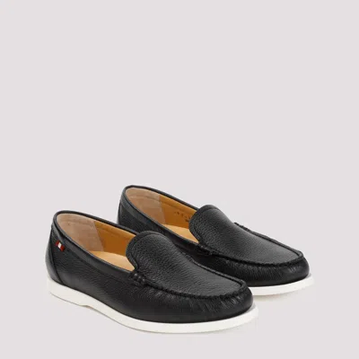 Bally Nadim Leather Loafers Red Strap