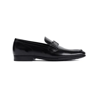 Tod's Double T Buckle Loafers In Brushed Leather