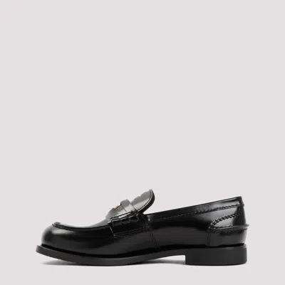 Miu Miu Black Leather Loafers