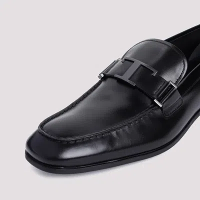 Tod's Double T Buckle Loafers In Brushed Leather