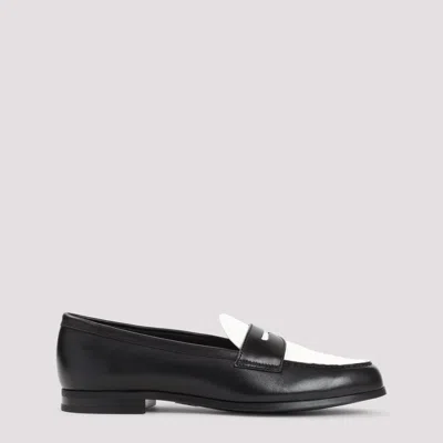 Church's Dark Blue And White Leather Loafers