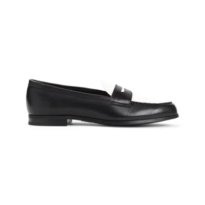 Church's Dark Blue And White Leather Loafers