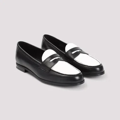 Church's Dark Blue And White Leather Loafers